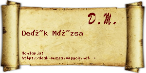 Deák Múzsa névjegykártya
